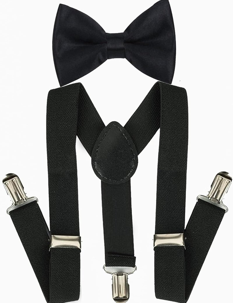 UTOWO Kids Suspenders Bowtie Sets Adjustable Suspender Set for Boys and Girls - Image 1